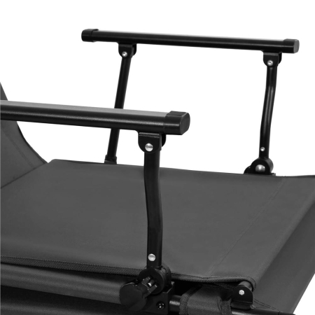 Fotoliu pliabil 2 in 1 tip sezlong, cu 5 pozitii, structura metalica si saltea inclusa, 180x58x89 cm, gri [20]