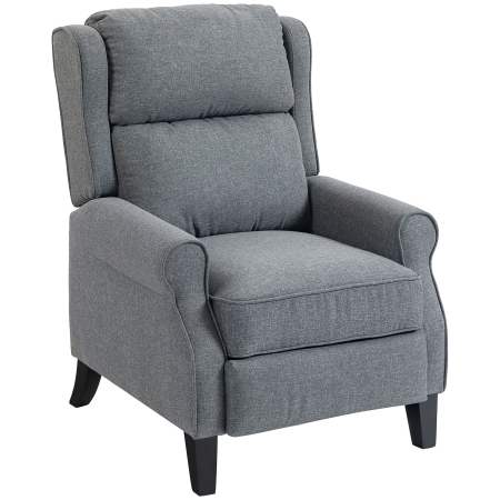 Mobila bucatarie -  Fotoliu Reclinabil 132° max din Material Tip In cu Suport pentru Picioare, 74x84x102 cm, Gri