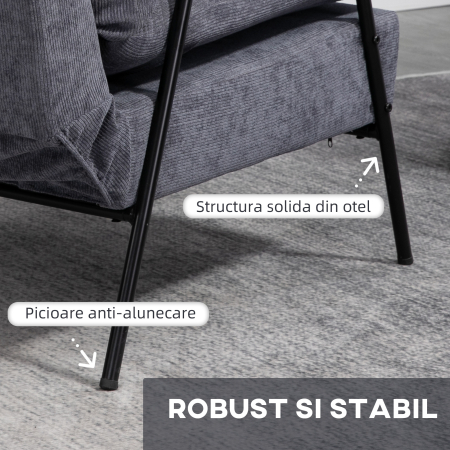  Fotoliu Reclinabil cu Ottoman - Perna & Spatar Reglabil [6]