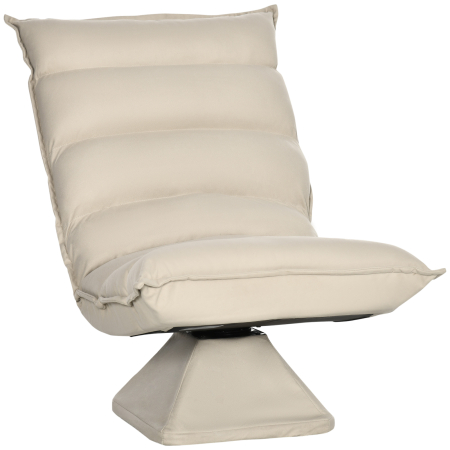 Tabureti si fotolii -  Fotoliu Relax din material capitonat cu pivotare la 360°, fotoliu rabatabil pe 3 nivele 62x62x95cm, bej