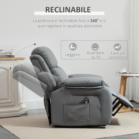  Fotoliu Relax Electric cu Ridicare si Rabatare 160° [5]