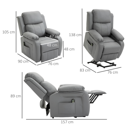  Fotoliu Relax Electric cu Ridicare si Rabatare 160° [2]