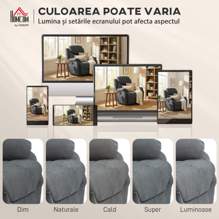  Fotoliu Relax - In Gri, Rabatabil cu Suport Picioare [6]