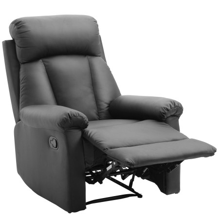 Mobila bucatarie -  Fotoliu Relax Rabatabil cu Captuseala Ergonomica cuTaburet in Piele Ecologica,80 × 97 × 107cm Negru