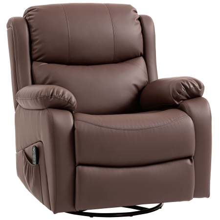 Mobila bucatarie -  Fotoliu Relax Reclinabil cu 8 Puncte de Masaj, incalzire si Suport pentru Picioare, 87x97x100 cm, Maro
