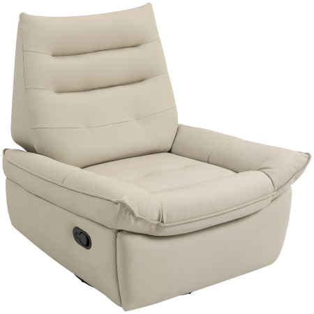 Bucatarie -  Fotoliu Relax Reclinabil Manual cu Suport pentru Picioare si Baza Rotativa Fara Brate, Crem