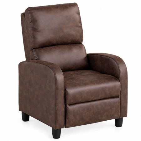 Living & hol - Fotoliu relax recliner cu mecanism Push-Back pentru inclinarea spatarului si o pozitie confortabila de odihna, tapiterie moale din chenille, sezut cu