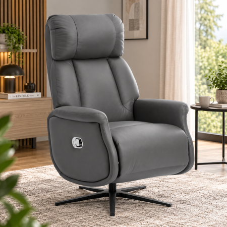 Fotoliu relax recliner rotativ 360°, cu spatar reglabil si inclinare, suport picioare extensibil automat la inclinare, tapiterie textila cu aspect de [9]