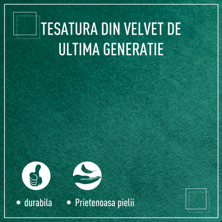  Fotoliu Verde din Catifea - Elegant cu Picioare din Lemn [5]