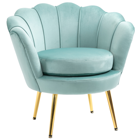 Scaune bucatarie & living -  Fotoliu Vintage - Catifea Verde 76×76×74 cm, Design Elegant