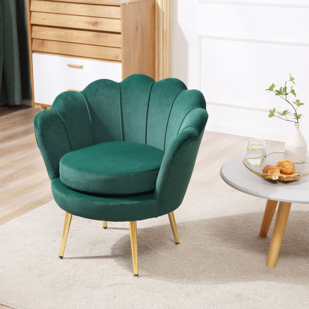  Fotoliu Vintage - Catifea Verde, Design Elegant Dormitor [1]