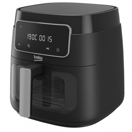 Friteuza cu aer cald BEKO ExpertFry XL FRL3374B, 7.6l, 1750W, 9 programe, geam transparent, cuva antiaderenta, display digital, negru-argintiu [5]