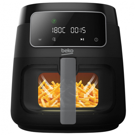 Friteuza cu aer cald BEKO ExpertFry XL FRL3374B, 7.6l, 1750W, 9 programe, geam transparent, cuva antiaderenta, display digital, negru-argintiu [0]
