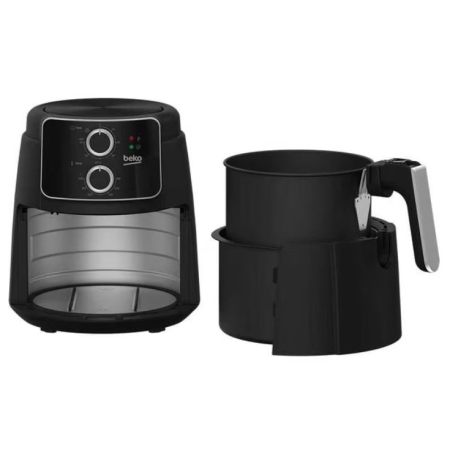 Friteuza cu aer cald Beko FRL2242B, 3.9 L, 1500 W, timer 60 min, temperatura reglabila 35-200°C, cuva antiaderenta detasabila, negru/argintiu [2]