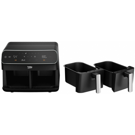 Friteuza cu aer cald dubla BEKO FRL5388B, 0.5kg, 8.5l, 2400W, Negru-Argintiu [4]
