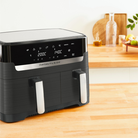 Friteuza cu aer cald dubla Dual Easy Fry&Grill Tefal EY905B10, 2700 W, capacitate 8.3 L - Air fryer cu 8 programe automate, Tehnologia ExtraCrisp, v [7]