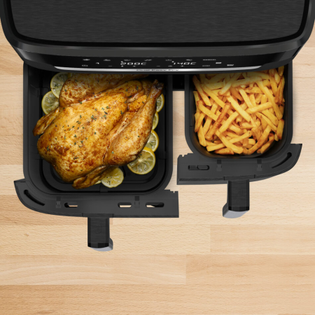 Friteuza cu aer cald dubla Tefal Dual Easy Fry XXL EY9428E0, 2700W, capacitate 11 L - Air fryer cu 7 programe automate, vase detasabile antiaderent [7]