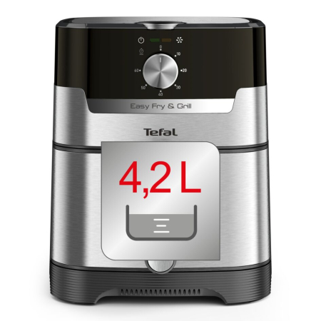 Friteuza cu aer cald EASY FRY & GRILL 2 in 1 Tefal EY501D15, 1400W, 4.2L, functie grill cu gratar incorporat, tehnologie Extra Crisp, vas detasab [4]