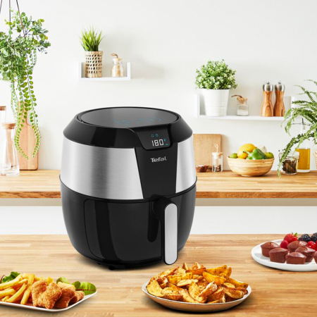 Friteuza cu aer cald Easy Fry XXL EY701D15, 1700 W - Air fryer cu tehnologie 3D Air Pulse, ecran LCD, oprire automata, 1.6 KG / 5.6 L, negru [8]