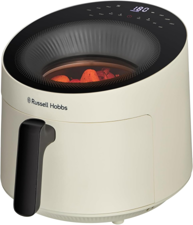 Bucatarie - Friteuza cu aer cald Russell Hobbs 27421-56 SatisFry Panoramic, 5L, 1500W, 10 programe, fereastra panoramica, touch, Crem