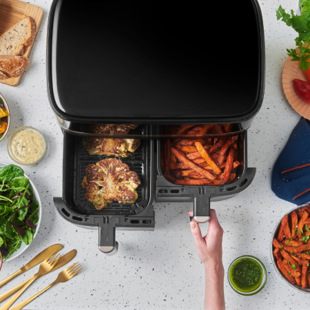 Friteuza cu aer cald Russell Hobbs Satisfry Dual Basket, 9L, 2 cosuri independente, afisaj digital, gatit simultan [5]