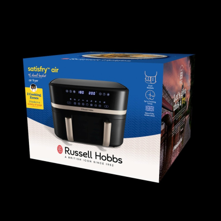 Friteuza cu aer cald Russell Hobbs Satisfry Dual Basket, 9L, 2 cosuri independente, afisaj digital, gatit simultan [3]