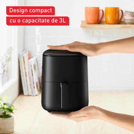 Friteuza cu aer cald Tefal Easy Fry Compact EY145810, 1300W, capacitate 3L - Air fryer cu 10 programe automate, vas antiaderent detasabil, functie  [5]