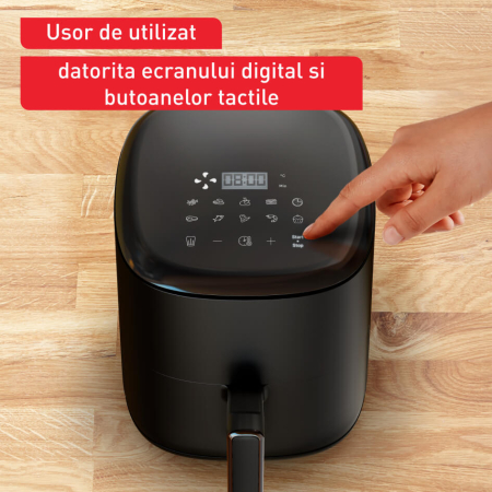 Friteuza cu aer cald Tefal Easy Fry Compact EY145810, 1300W, capacitate 3L - Air fryer cu 10 programe automate, vas antiaderent detasabil, functie  [3]