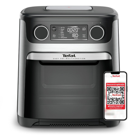Bucatarie - Friteuza cu aer cald Tefal Easy Fry FW556DE0 1800W, 15L - Air fryer cu 9 programe automate, tehnologie Extra-Crisp, temperatura ajustabila, ecran L