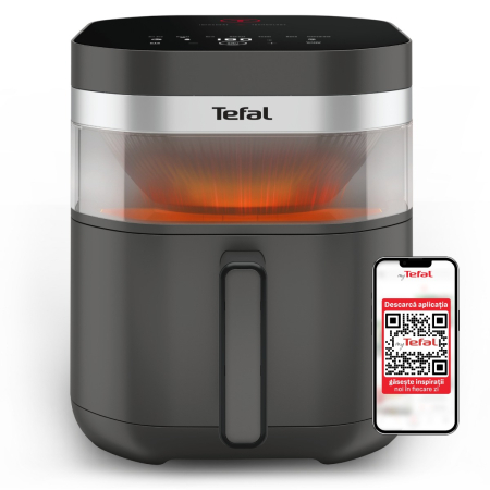 Bucatarie - Friteuza cu aer cald Tefal Easy Fry Infrared EY832HE0, 2020W, 7L, - Air fryer cu 8 programe automate, tehnologie avansata Infra-Heat™, temperatura a