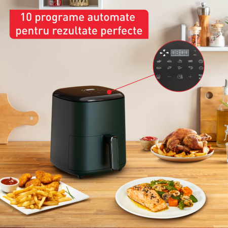 Friteuza cu aer cald Tefal Easy Fry Max EY245310, 1500W, 5L - Air fryer cu 10 programe automate, ecran tactil, vas antiaderent, oprire automata, ver [5]