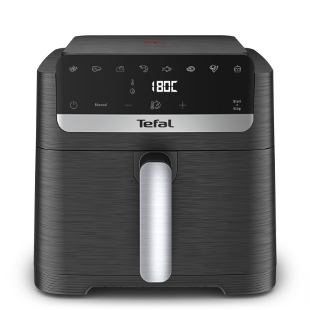 Friteuza cu aer cald Tefal Easy Fry Mega Compact EY8618E0, 2020 W, capacitate 7.5 L, - Ai fryer cu 8 programe automate, temperatura ajustabila, displa [1]