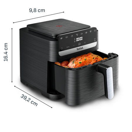 Friteuza cu aer cald Tefal Easy Fry Mega Compact EY8618E0, 2020 W, capacitate 7.5 L, - Ai fryer cu 8 programe automate, temperatura ajustabila, displa [7]