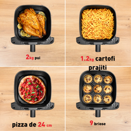 Friteuza cu aer cald Tefal Easy Fry Mega EY855BE0, 2020W, 7.5 L - Air fryer cu 8 programe automate, vas detasabil, display LCD, temperatura 80°C - [9]