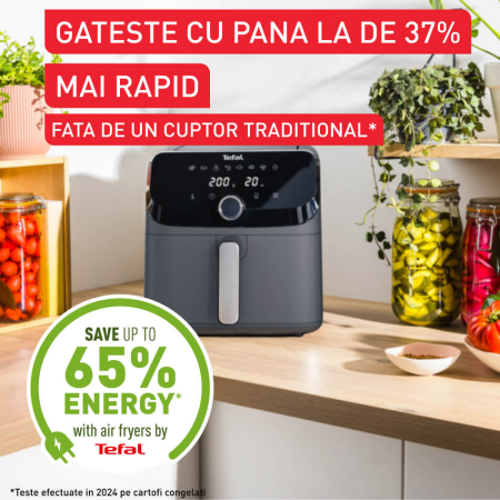 Friteuza cu aer cald Tefal Easy Fry Mega EY855BE0, 2020W, 7.5 L - Air fryer cu 8 programe automate, vas detasabil, display LCD, temperatura 80°C - [3]