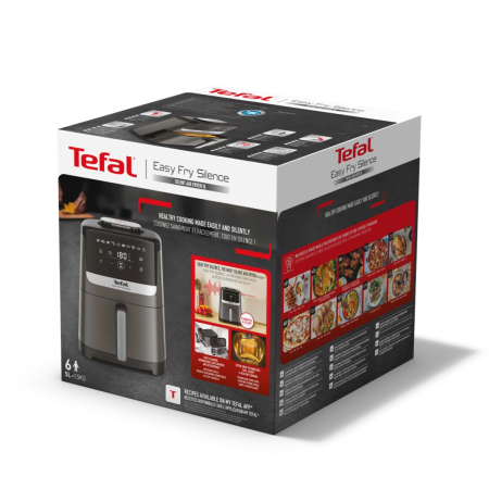 Friteuza cu aer cald Tefal Easy Fry Silence EY551HE0, 1670W, 5L - Air fryer cu 10 programe automate, ecran LCD, silentioasa, cu maner fix, cronome [12]
