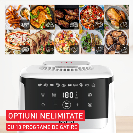 Friteuza cu aer cald Tefal Easy Fry Silence EY5521E0, 1670W, 5L, 10 programe automate, tehnologie Extra-Crisp, temperatura ajustabila, ecran LCD, o [6]