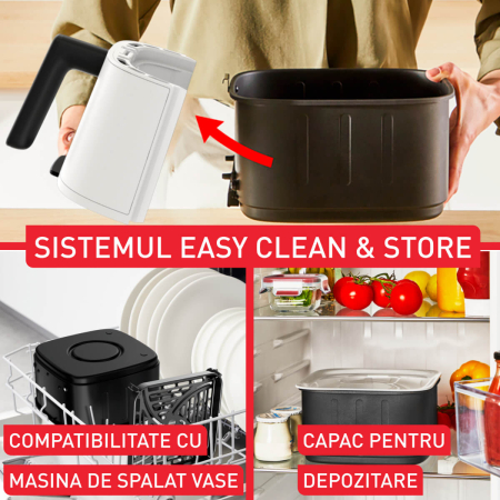 Friteuza cu aer cald Tefal Easy Fry Silence EY5521E0, 1670W, 5L, 10 programe automate, tehnologie Extra-Crisp, temperatura ajustabila, ecran LCD, o [5]