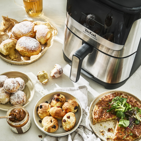 Friteuza cu aer cald Tefal Easy Fry Silence EY552DE0, 1670W, 5L - Air fryer cu 10 programe automate, ecran LCD, silentioasa, cu maner detasabil,  [6]