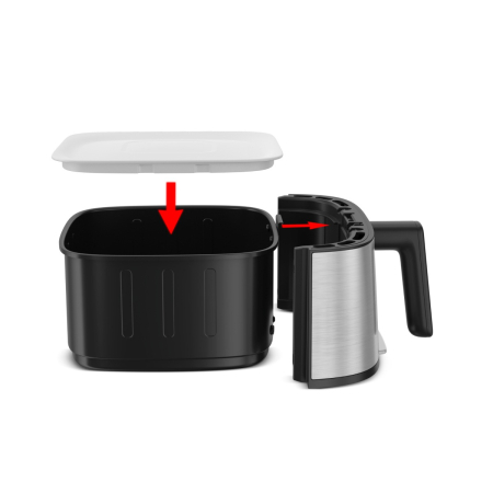 Friteuza cu aer cald Tefal Easy Fry Silence EY552DE0, 1670W, 5L - Air fryer cu 10 programe automate, ecran LCD, silentioasa, cu maner detasabil,  [15]