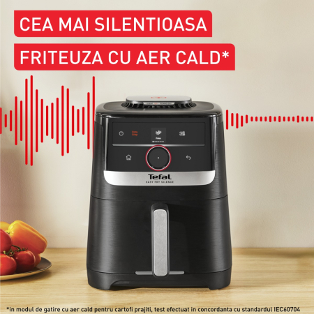 Friteuza cu aer cald Tefal Easy Fry Silence EY5728E1, 1670W, 5L, 11 programe, gatire silentioasa, functie Smart Assist, display LCD, temperatura [3]