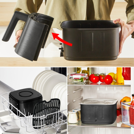 Friteuza cu aer cald Tefal Easy Fry Silence EY5728E1, 1670W, 5L, 11 programe, gatire silentioasa, functie Smart Assist, display LCD, temperatura [7]