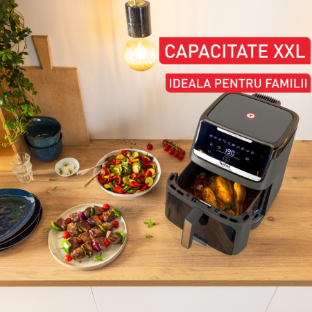 Friteuza cu aer cald Tefal Easy Fry Silence EY846HE0, 1800W, 7L - Air fryer cu 10 programe automate, ecran LCD, silentioasa, tehnologie Extra Crisp [4]