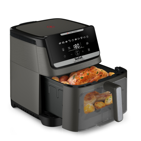 Friteuza cu aer cald Tefal Easy Fry Silence EY846HE0, 1800W, 7L - Air fryer cu 10 programe automate, ecran LCD, silentioasa, tehnologie Extra Crisp [7]