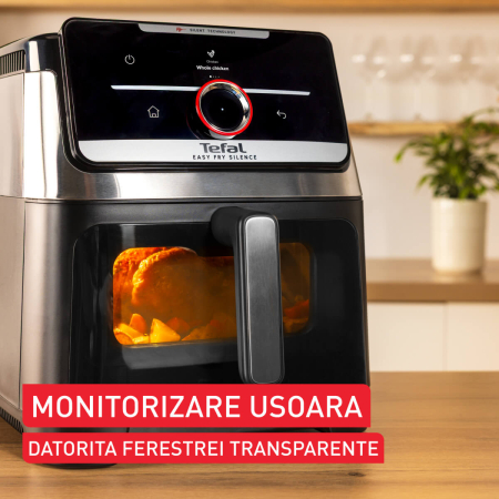 Friteuza cu aer cald Tefal Easy Fry Silence EY876DE0, 1800W, capacitate 7 L, 12 programe, oprire automata, temperatura ajustabila, ecran LCD, tehn [6]