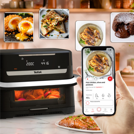 Friteuza cu aer cald Tefal Ever Fry Dual Flex EY9288E0, 2700 W, 9 L, - Air fryer cu 7 programe automate, tehnologie avansata Infra-Heat™, 11 functii [8]
