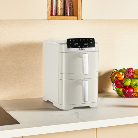 Friteuza dubla cu aer cald Tefal Easy Fry Crispy Stack EY752AE0, 2700 W, 10 L - Air fryer cu 7 programe automate, 2 compartimente, temperatura ajustab [2]