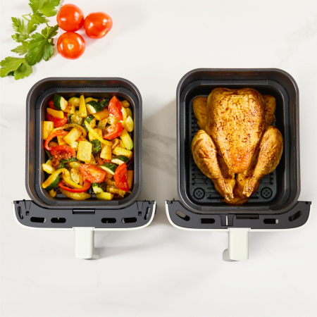 Friteuza dubla cu aer cald Tefal Easy Fry Crispy Stack EY752AE0, 2700 W, 10 L - Air fryer cu 7 programe automate, 2 compartimente, temperatura ajustab [1]