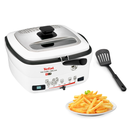 Bucatarie - Friteuza Versalio Deluxe 9 in 1 FR495070, 1600 W, 9 programe, cronometru detasabil, fereastra de vizualizare, 1 KG / 2 L, alb