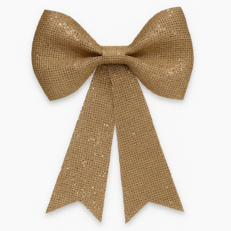 Fundita decorativa cu paiete pentru bradul de Craciun, 19x24 cm, auriu [0]